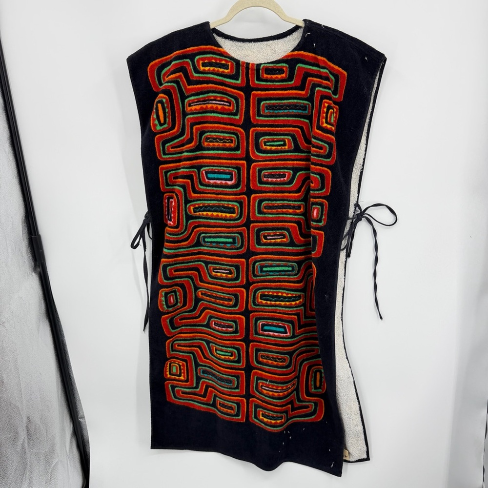 VTG 1970s Hilasal Beach Towel poncho Colorful‎ Tribal El Salvador Cotton